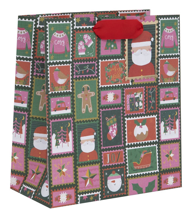 Medium North Pole Stamps Gift Bag