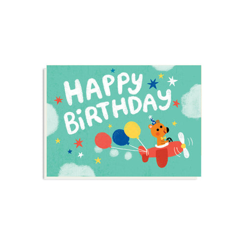 Birthday Bear Plane Card