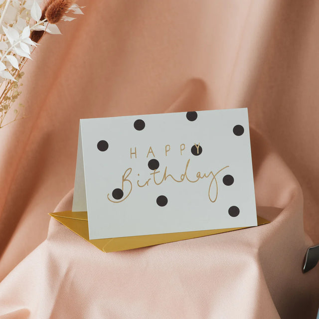 Cream Birthday Polka Dot Card
