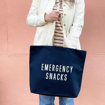 Midnight Blue Emergency Snacks Tote Bag
