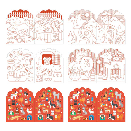 Dogs Colouring Book + Stickers