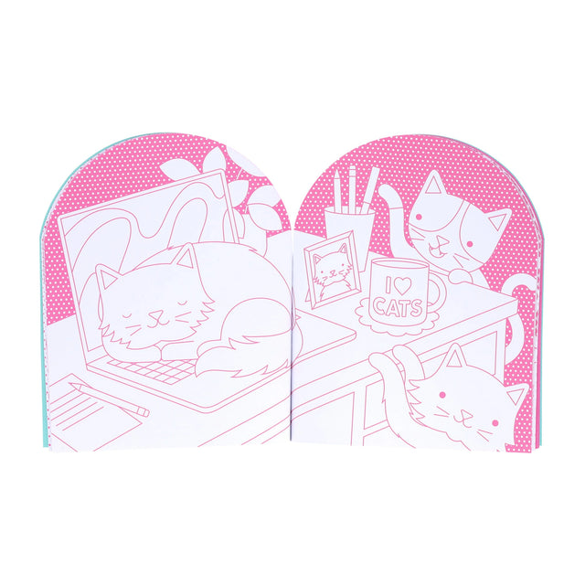 Cats Colouring Book + Stickers