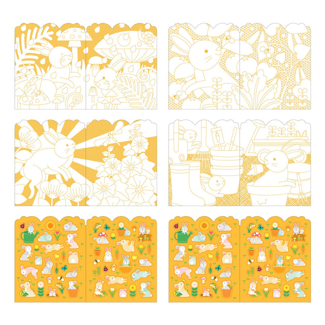 Bunnies Colouring Book + Stickers