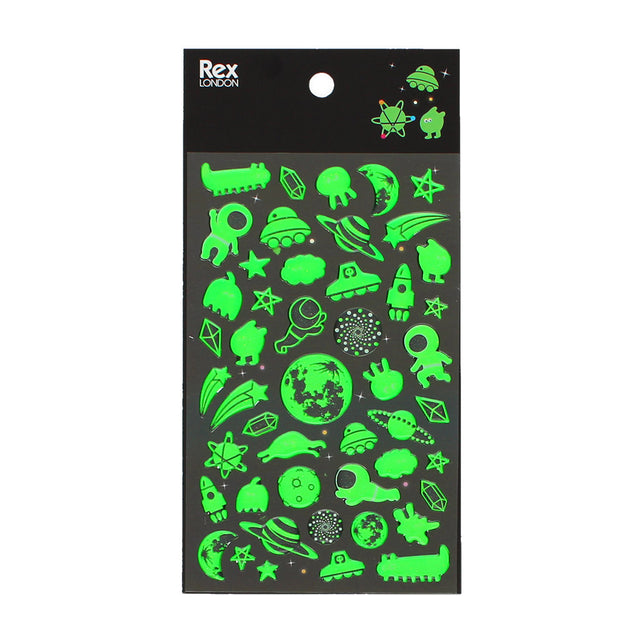 3D Puffy Space Glow In The Dark Stickers