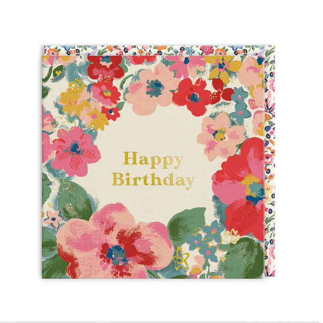 Mini Square Floral Birthday Card