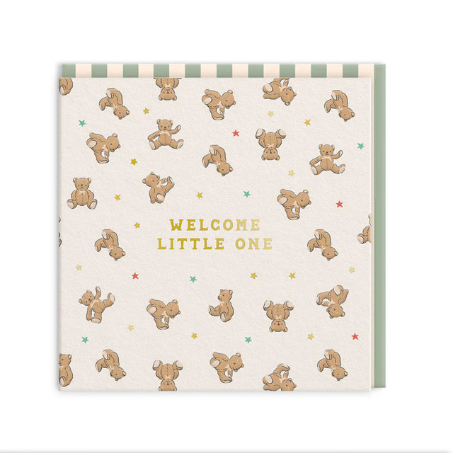 Mini Square New Baby Bear Card