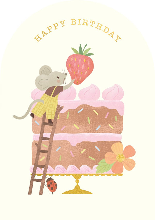 Little Mouse Birthday Cake Card