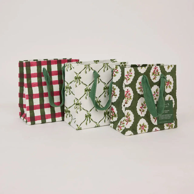 Small Holly Green Gift Bags