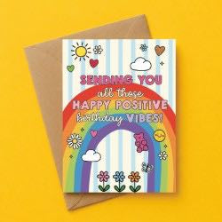 Happy Positive Birthday Vibes Card