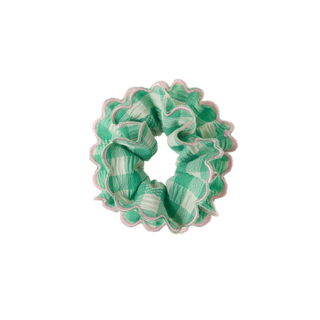 Gertie Gingham Scallop Scrunchie