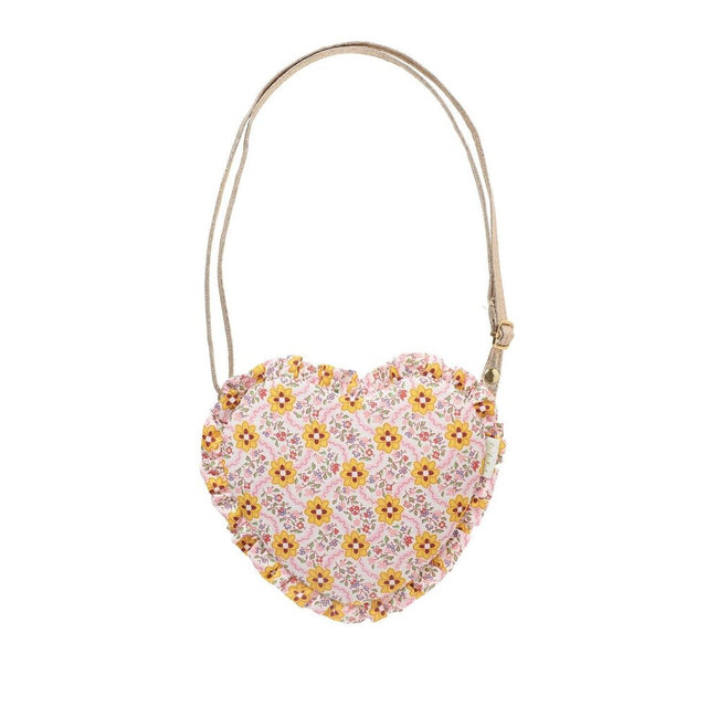 Cottage Floral Ruffle Heart Bag