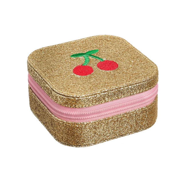 Cherry Dreams Glitter Square Jewellery Box