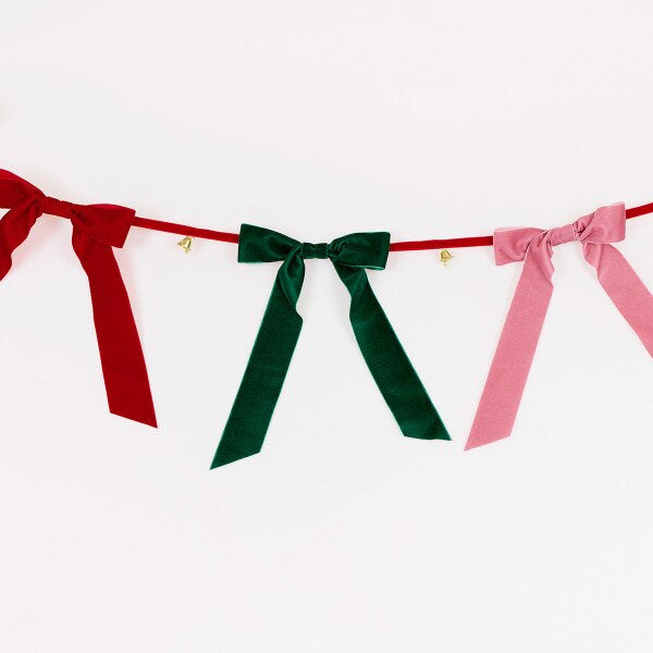 Velvet Bow Bell Garland