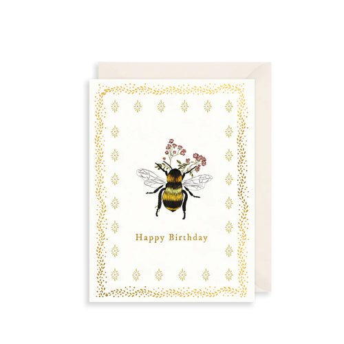 Golden Bee Birthday Card