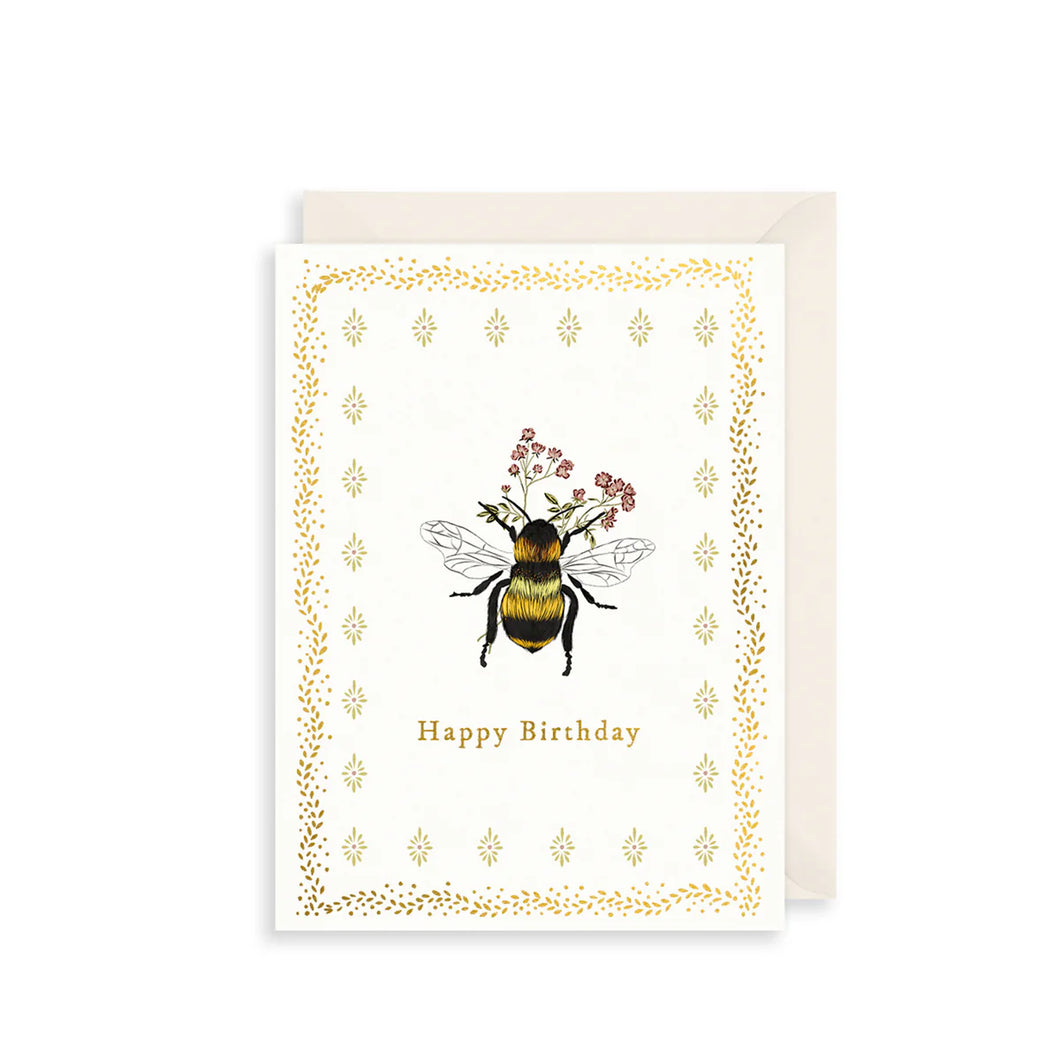 Golden Bee Birthday Card