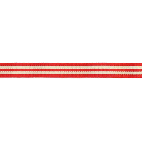 Red & Cream Stripe Ribbon
