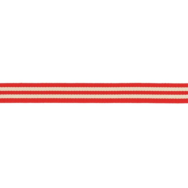 Red & Cream Stripe Ribbon