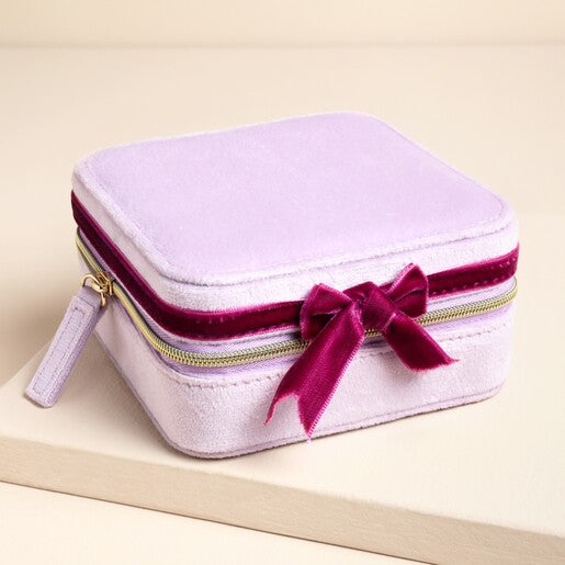 Lilac & Fuchsia Bow Square Jewellery Box