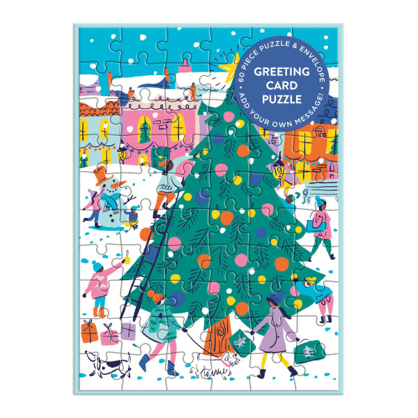 Merry & Bright Greeting Card Jigsaw Puzzle