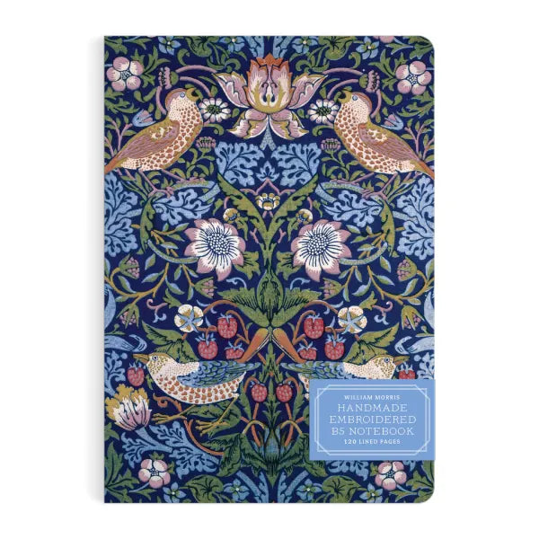 William Morris Strawberry Embroidered B5 Journal