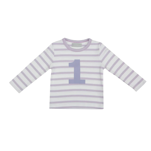 Parma Violet  & White Breton Stripe Number T Shirts