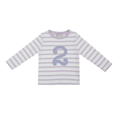 Parma Violet  & White Breton Stripe Number T Shirts