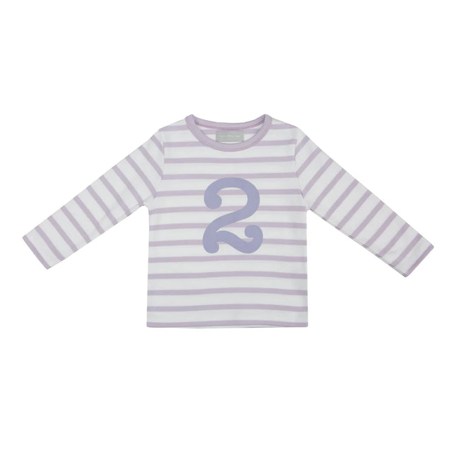 Parma Violet  & White Breton Stripe Number T Shirts