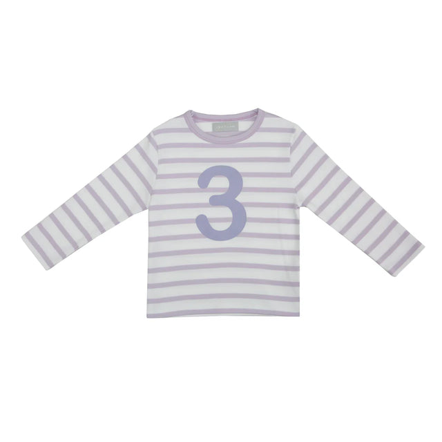 Parma Violet  & White Breton Stripe Number T Shirts
