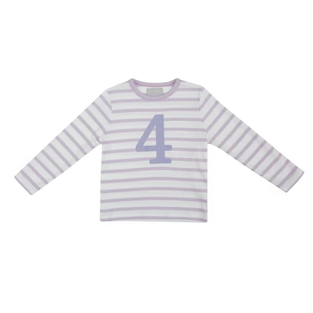 Parma Violet  & White Breton Stripe Number T Shirts