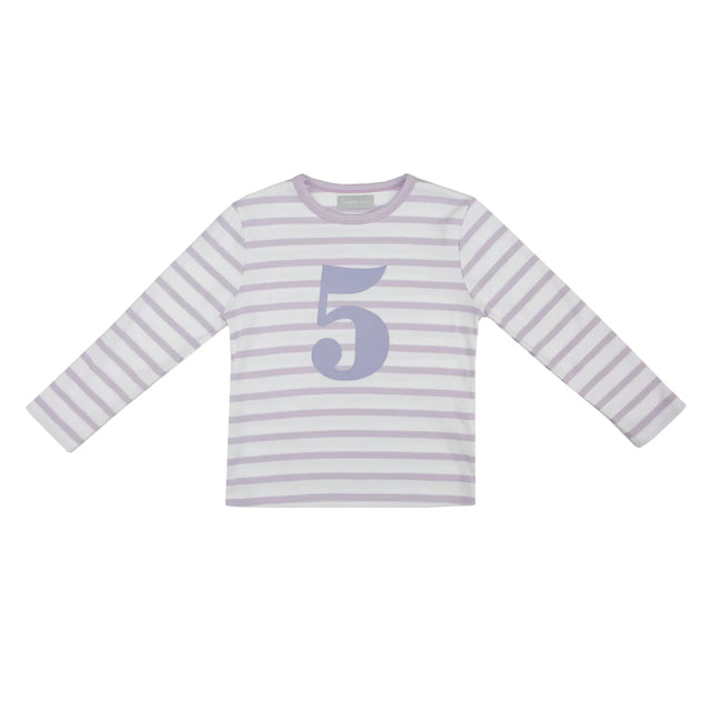 Parma Violet  & White Breton Stripe Number T Shirts