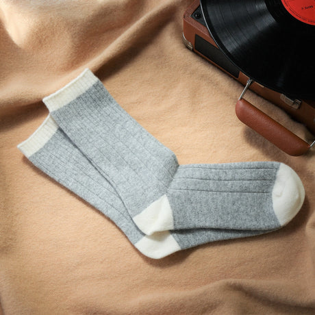 Merino Wool Band Socks: Grey