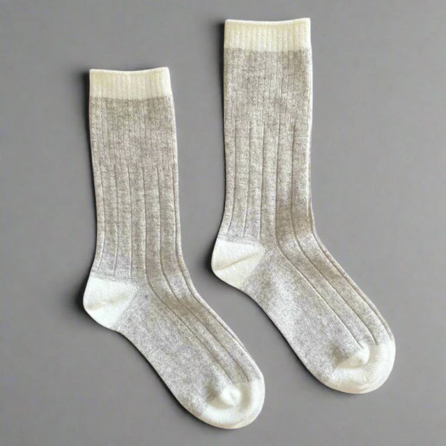 Merino Wool Band Socks: Sand