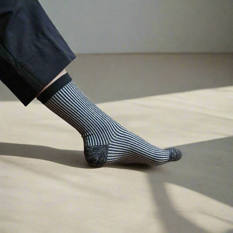 Glitter Stripe Socks: Black