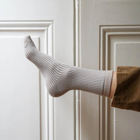 Glitter Stripe Socks: Moonlight