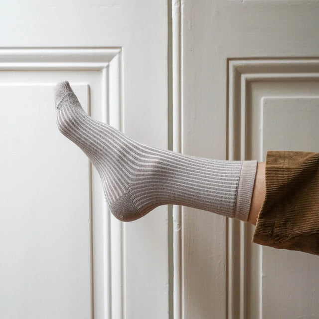Glitter Stripe Socks: Moonlight