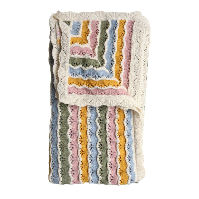 Multi Coloured Knit Blanket