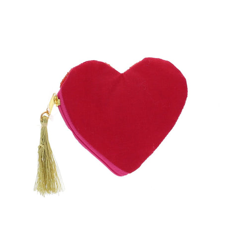 Beaded Rainbow Heart Purse