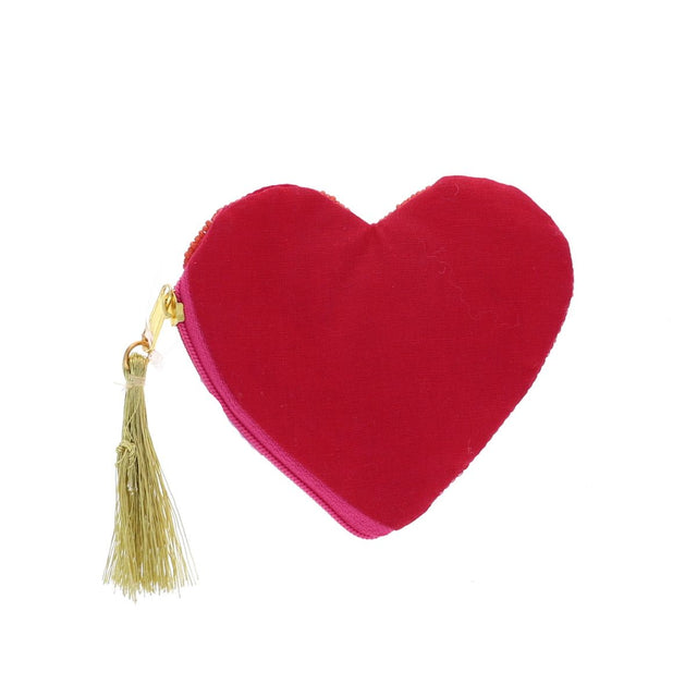 Beaded Rainbow Heart Purse