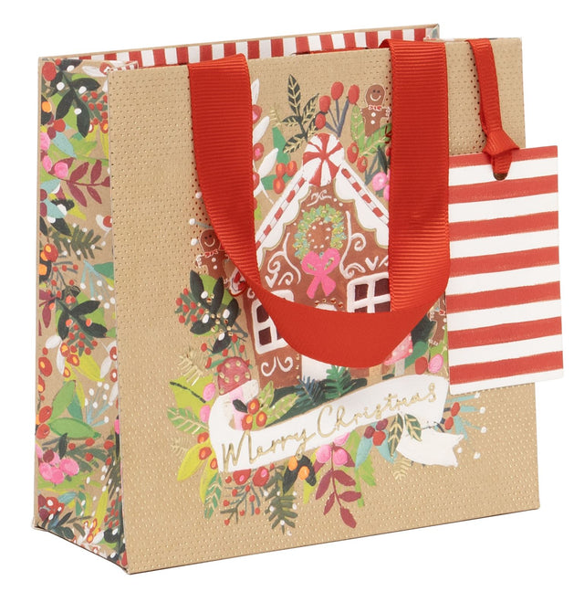 Gingerbread Kraft Small Gift Bag