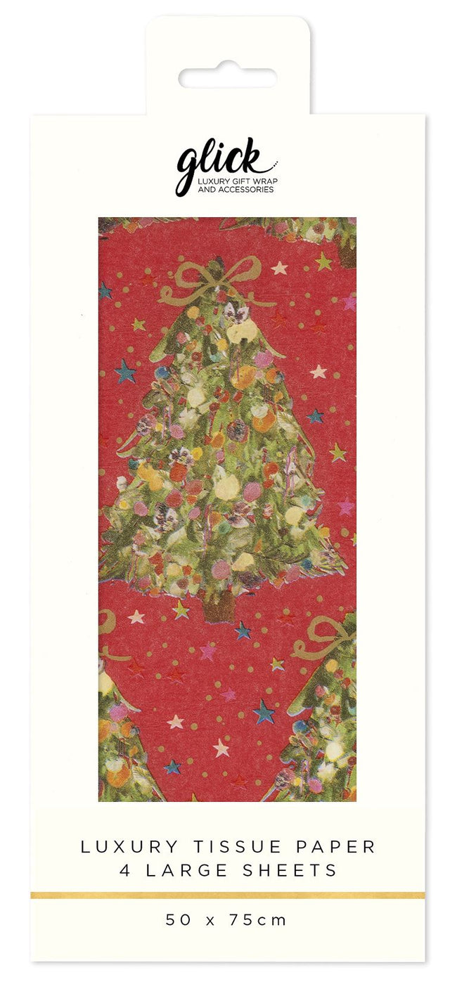 Exquisite Evergreen Red Tissue Paper