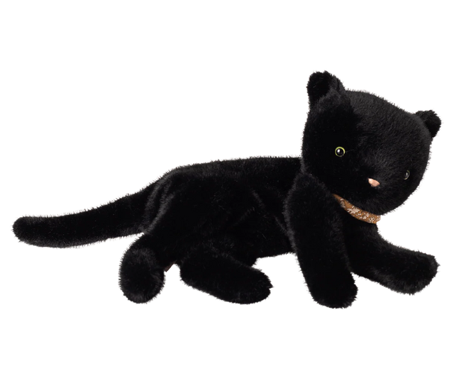 Medium Sleeping Plush Kitten: Black