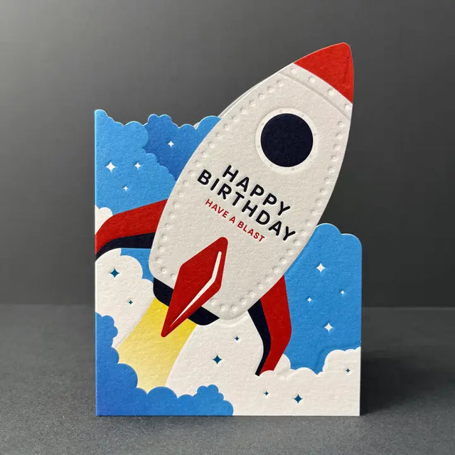 Rocket Shaped Birthday Card