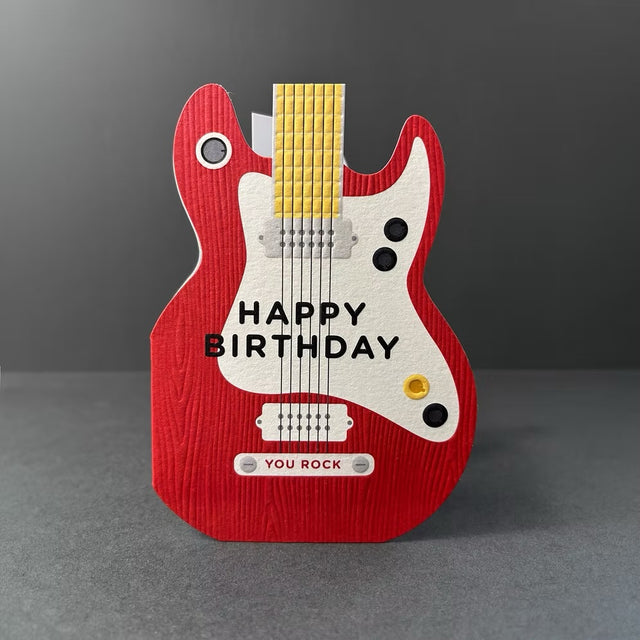 Guitar Shaped Birthday Card