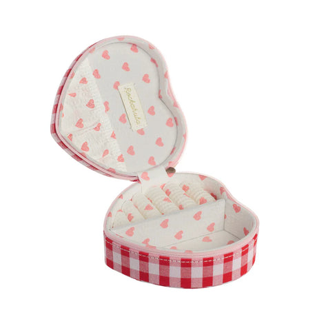 Gingham Love Heart Jewellery Box