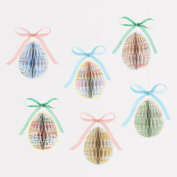 Meri Meri x Liberty Paper Honeycomb Egg Decorations