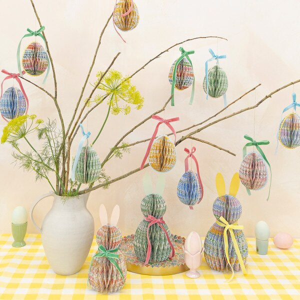 Meri Meri x Liberty Paper Honeycomb Egg Decorations