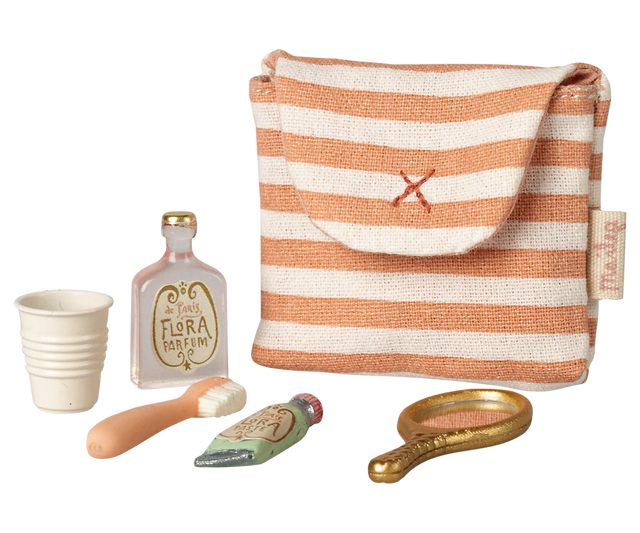 Coral Stripe Toothbrush Set