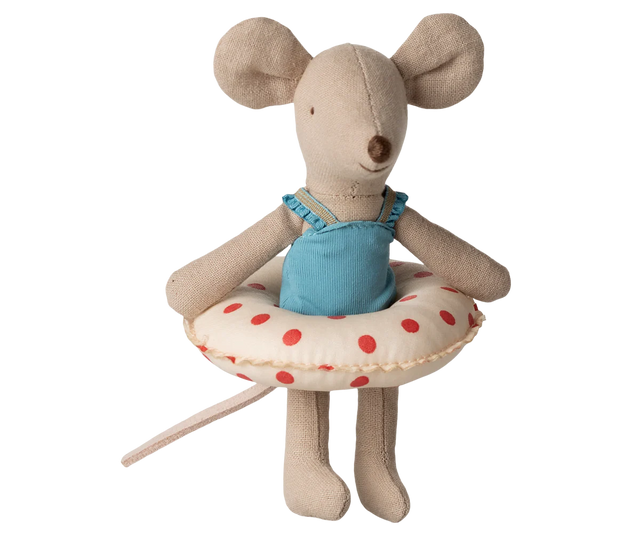 Little Sister Beach Float Mouse: Red Dots