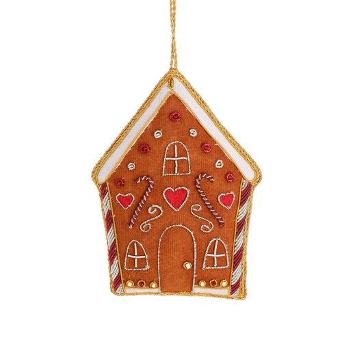 Gingerbread House Embroidered Decoration
