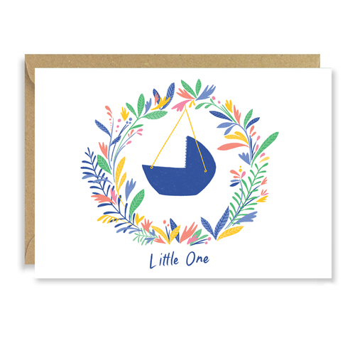Little One Cot Wreath Card